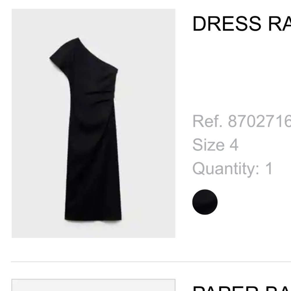 Mango Black One-Shoulder Dress